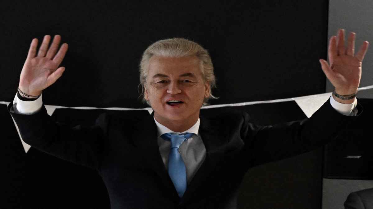 El líder del Partido de la Libertad, en Pa{ises Bajos, Geert Wilders ganó las elecciones en su país. Foto: John Thys / AFP.