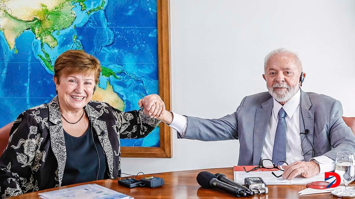 El presidente brasileño, Luiz Inacio Lula da Silva recibió a la directora del FMI, Kristalina Georgieva, a incios de mes. Foto: Roberto Stuckert / Presidencia de Brasil / AFP.