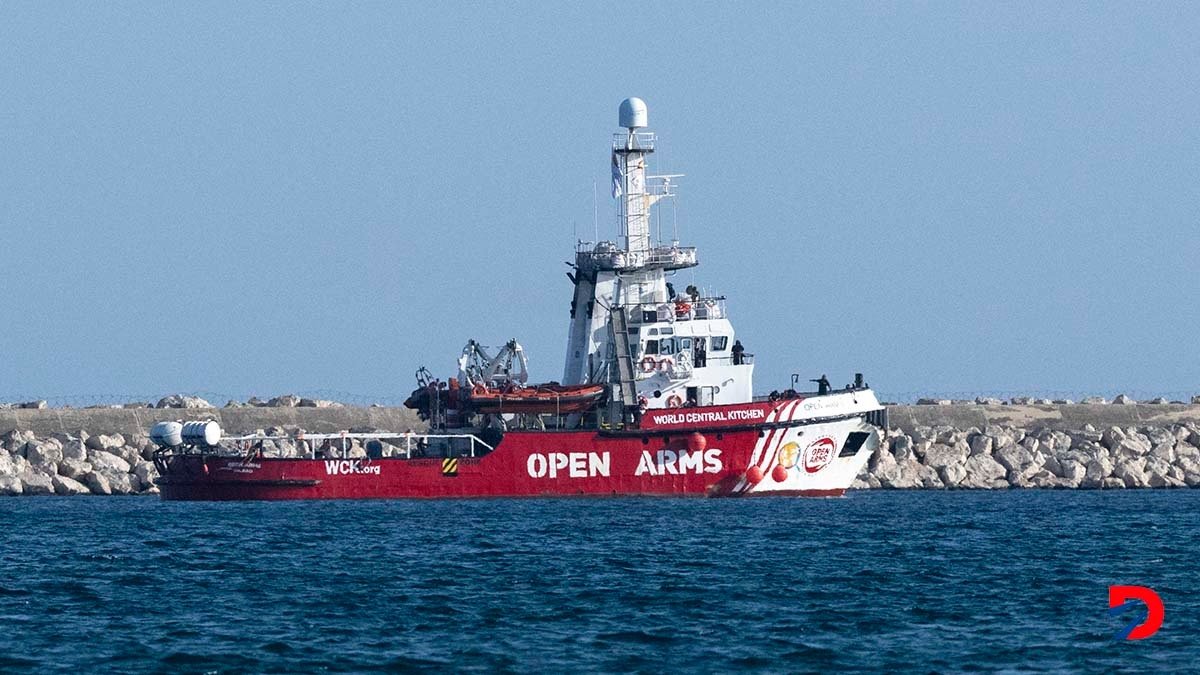 Un barco de la ONG WCK, que había zarpado de Chipre con ayuda humanitaria destina a Gaza, regresó sin descargar debido al incidente. Foto: Etienne Torbey / AFP.