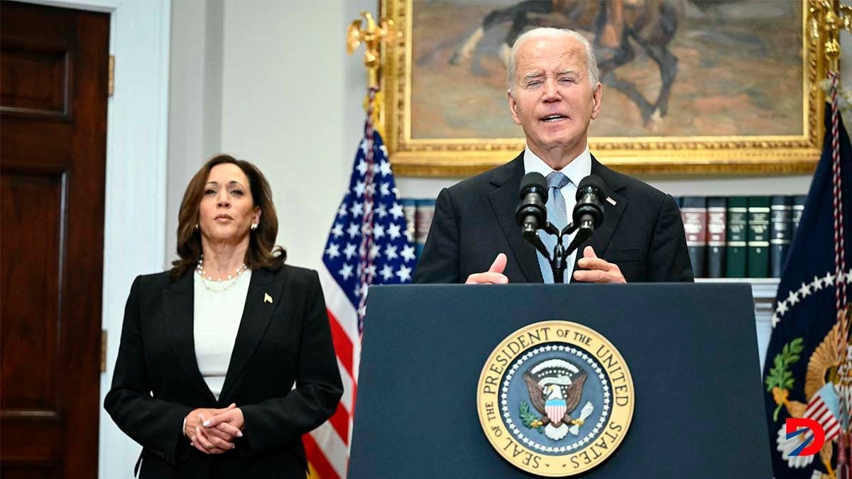 Pie de foto
Pese a que no lo dice en la carta que publicó, medios estadounidenses aseguran que el presidente Joe Biden respaldará a la vicepresidente, Kamala Harris, como candidata presidencial. Foto: Mandel Ngan / AFP.