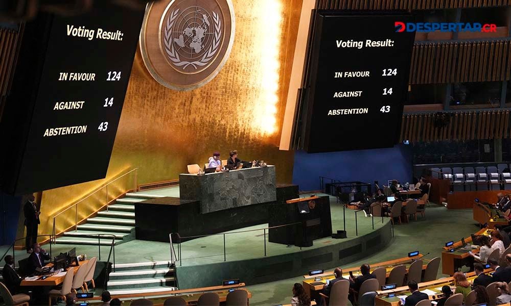 La Asamblea General de la ONU votó este miércoles una resolución no vinculante para Israel. Foto: Bryan Smith / AFP.